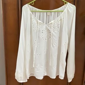 Lucky Brand Eyelet Smock Top